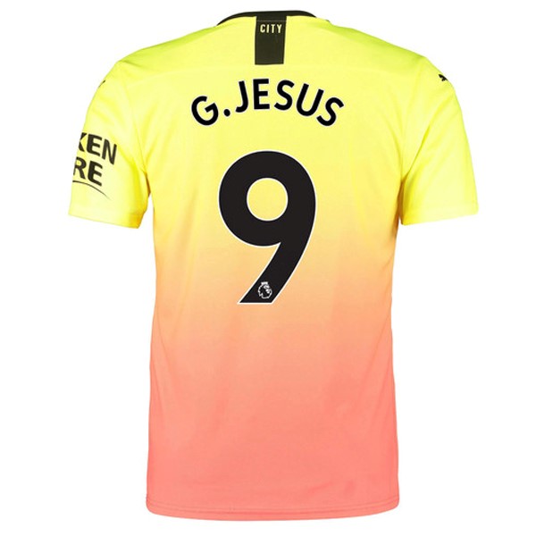 Camiseta Manchester City NO.9 G.Jesus Tercera equipo 2019-20 Naranja